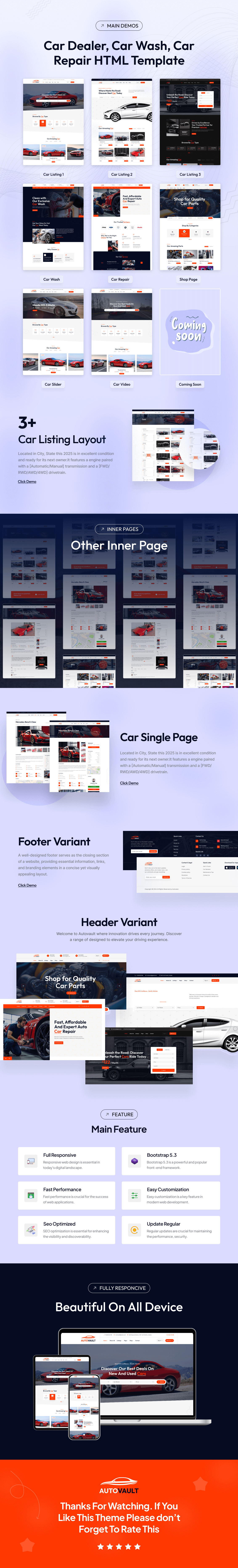 Autovault - Car Dealer And Automotive HTML5 Template