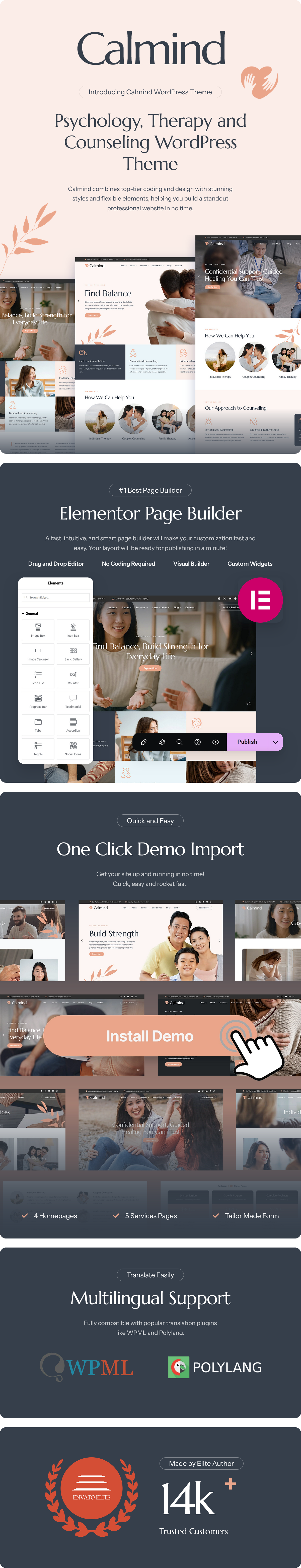 Calmind - Psychology, Therapy and Counseling WordPress Theme - 1