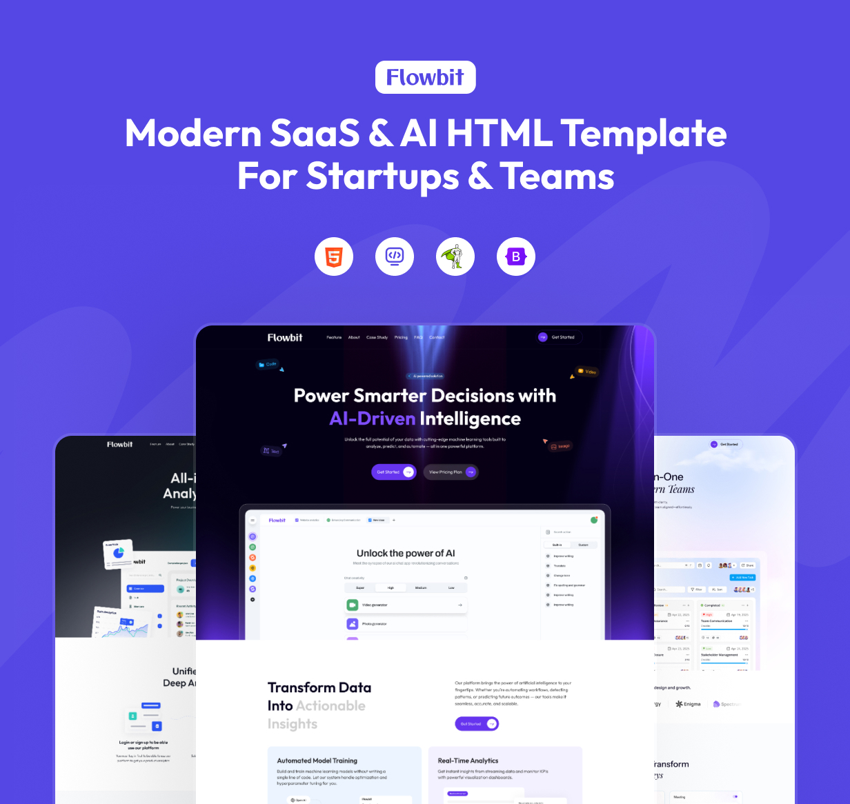 Flowbit - SaaS & AI Startup HTML Template