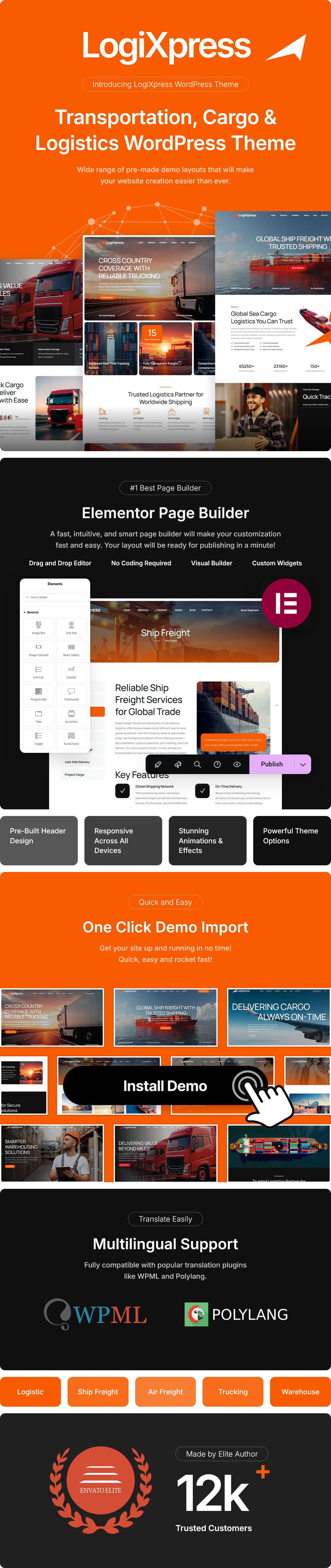 LogiXpress - Transportation, Cargo & Logistics WordPress Theme - 1