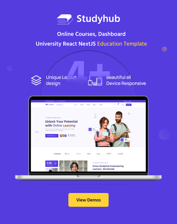 Studyhub - Online Courses & Education React NextJS Template